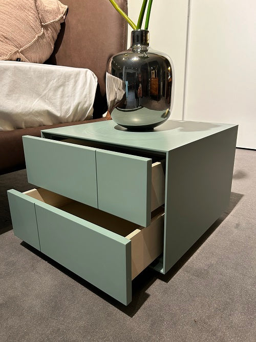 Gruppo Notte Comò e Comodini Laccato Chiaro Opaco Muschio Falegnameria 1946 ZENO