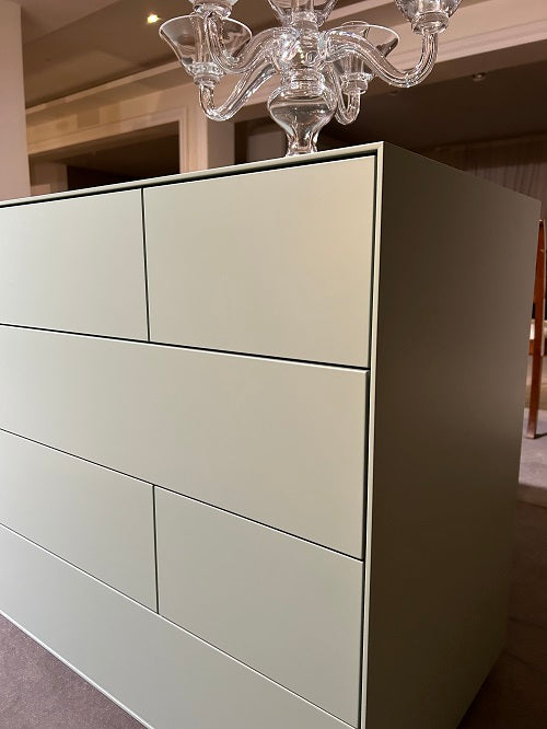 Gruppo Notte Comò e Comodini Laccato Chiaro Opaco Muschio Falegnameria 1946 ZENO