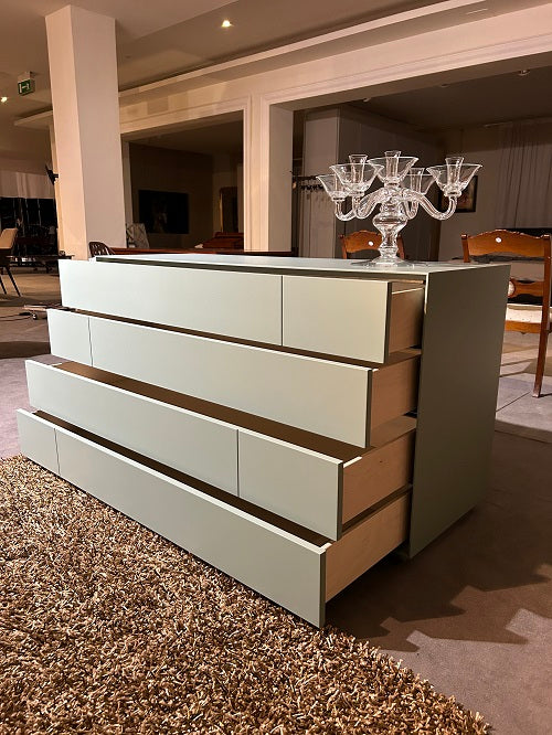 Gruppo Notte Comò e Comodini Laccato Chiaro Opaco Muschio Falegnameria 1946 ZENO