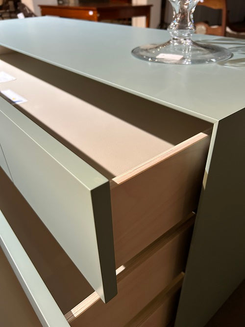 Gruppo Notte Comò e Comodini Laccato Chiaro Opaco Muschio Falegnameria 1946 ZENO