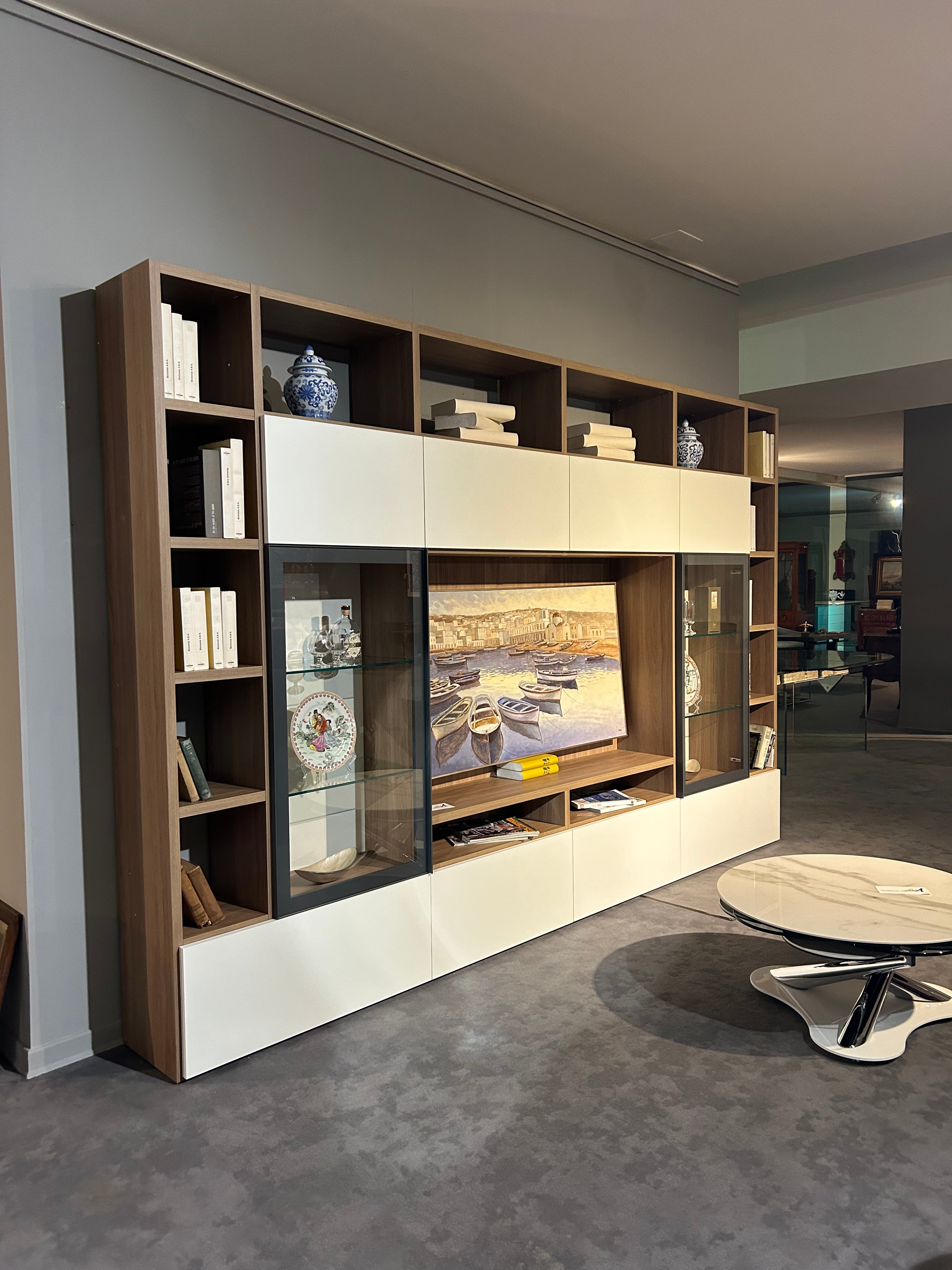 Parete attrezzata Moderna 2024 By Cinquanta3 mobili bianca prezzo Scontata Outlet