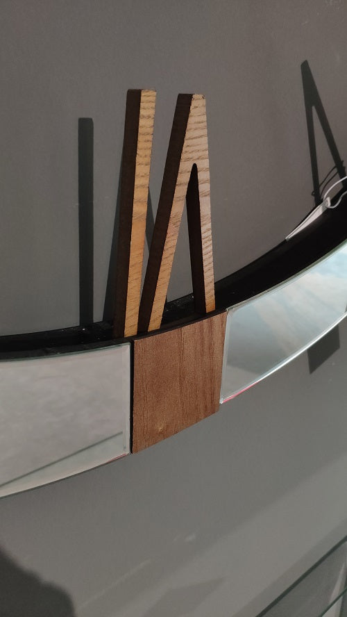 Orologio "Time" da parte in legno e vetro argento By Schuller Offerta Outlet scontato