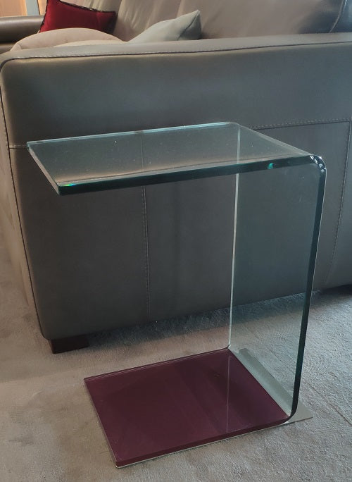 Tavolino da salotto divano in vetro curvo "Swan" By Sovet in Offerta Outlet Scontato