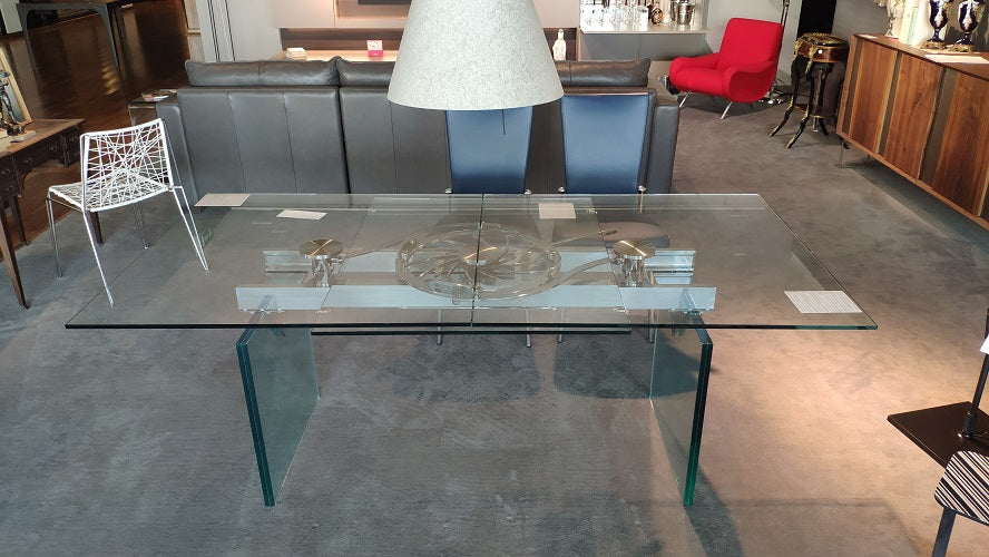 Tavolo rettangolare allungabile "Quasar" By Naos in cristallo Offerta Outlet scontato