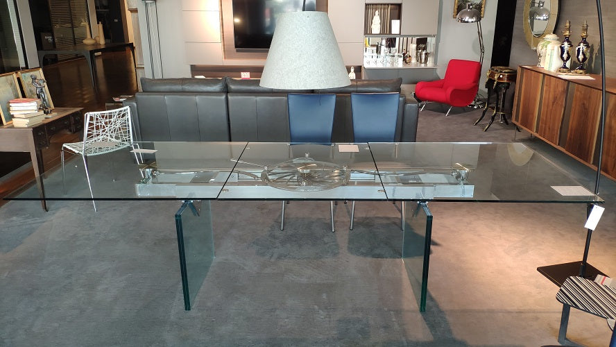 Tavolo rettangolare allungabile "Quasar" By Naos in cristallo Offerta Outlet scontato