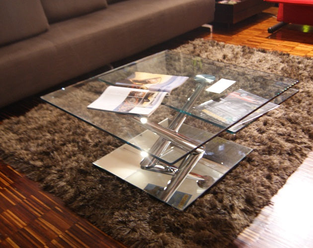 Tavolino basso CASSIUS in cristallo By NAOS design Arnaldo Gamba