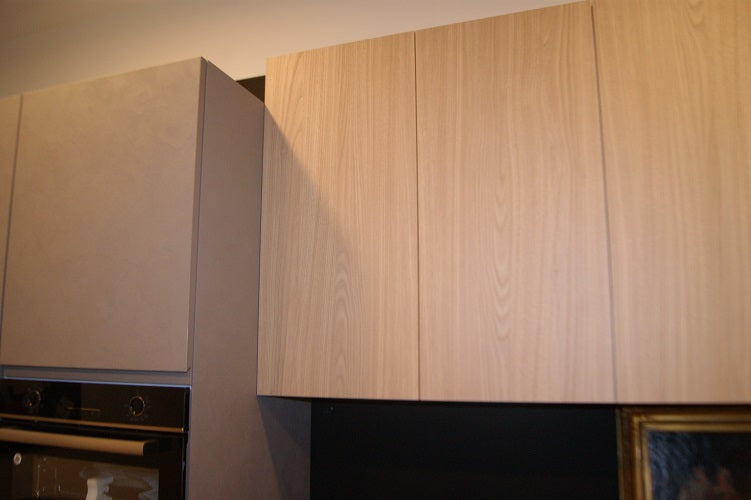 Cucina lineare Arredo 3 Wega in PET Resina Cromo Top HPL Pietra Nera prezzo scontato Outlet