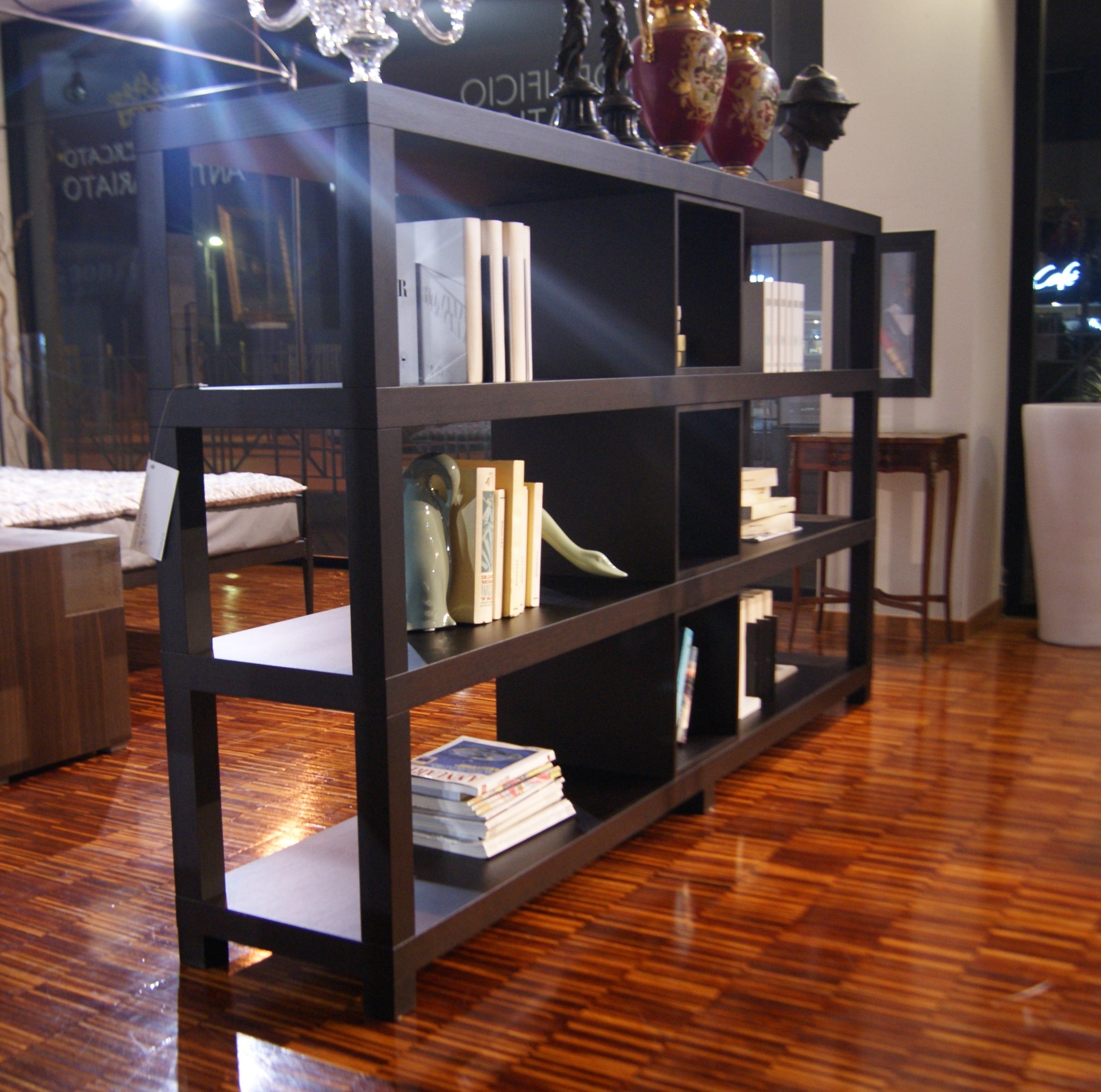 Libreria etagere bifacciale aperta in rovere termocotto wenge prezzo scontato offerta