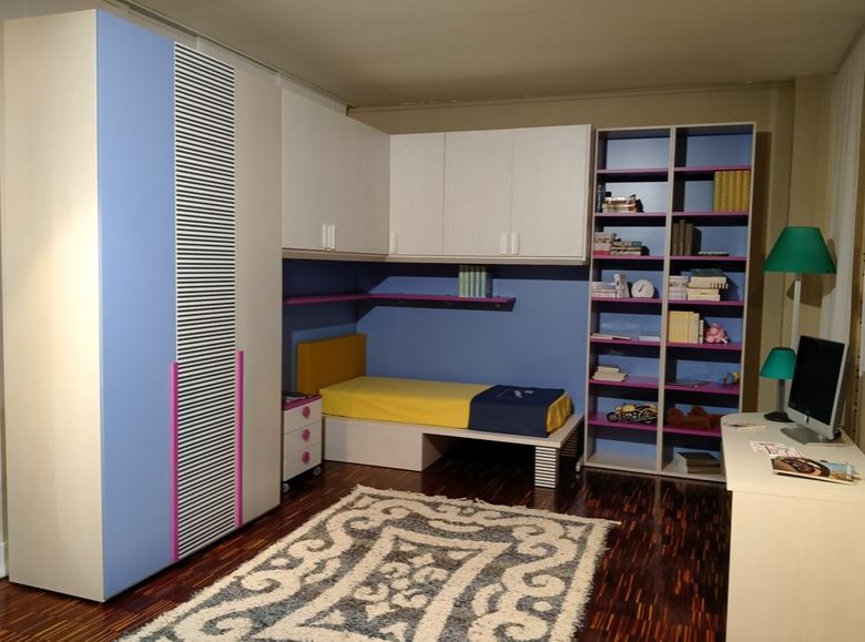 Cameretta per Bimbi "Olmo Perla" By Dielle in laminato offerta Outlet