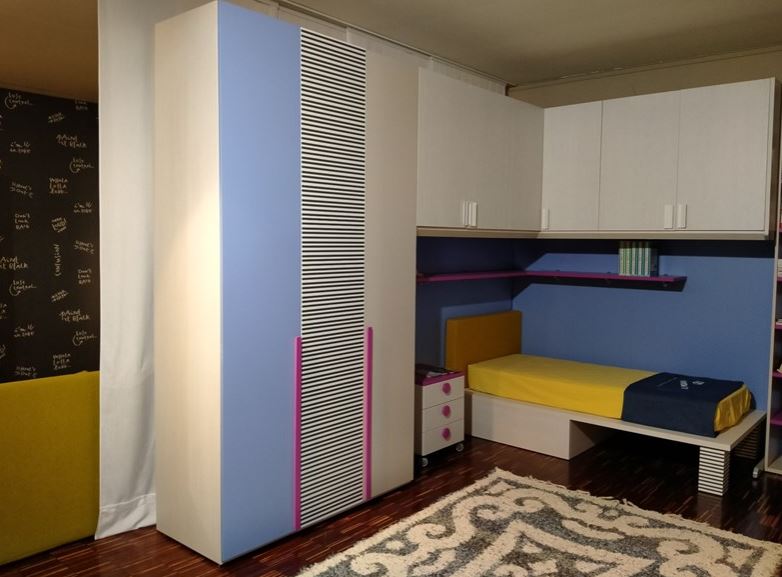 Cameretta per Bimbi "Olmo Perla" By Dielle in laminato offerta Outlet