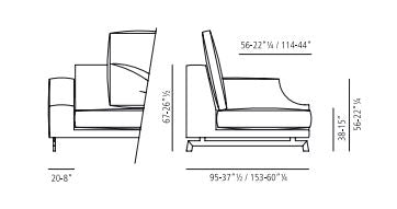 Divano "310 Identity" By Vibieffe in tessuto Prezz Outlet Scontato