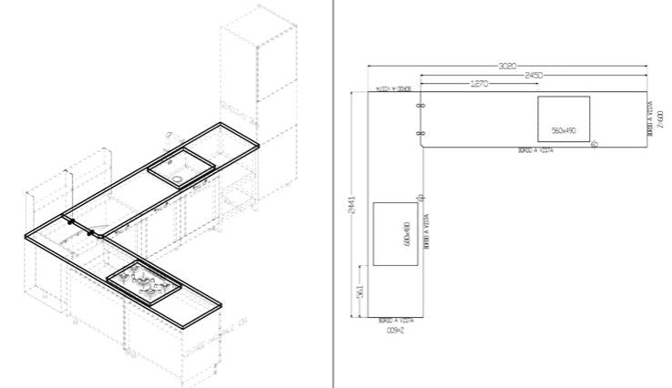 Cucina modello "Asia" telaio By Arredo3 con ante in legno vintage