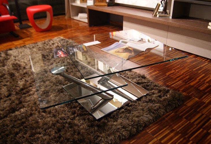 Tavolino basso CASSIUS in cristallo By NAOS design Arnaldo Gamba