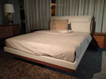 Letto Matrimoniale "Leonardo l974" By Arte Brotto in noce massello e pelle