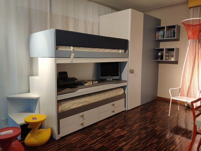 Cameretta con soppalco scorrevole "Skid" By Nidi - Mobilificio Adriatico