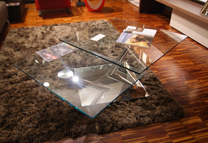 Tavolino basso CASSIUS in cristallo By NAOS design Arnaldo Gamba