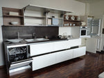 Cucina lineare in laccato opaco bianca By Pessina prezzo scontato Outlet