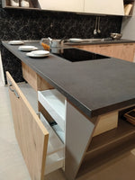 Cucina rovere chiaro moderna con penisola "Mia" By Aran in Offerta Outlet