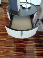 Gruppo notte comodini "Round" By Alivar in Acciaio e Cuoio in Offerta scontati outlet