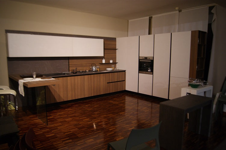 Cucina angolare Kalì By Arredo 3 in laminato noce completa prezzo Outlet Scontata