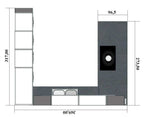 Cucina rovere chiaro moderna con penisola "Mia" By Aran in Offerta Outlet