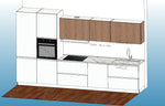 Cucina lineare Arredo 3 Wega in PET bianco opaco Top HPL Bianco prezzo scontato Outlet