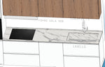Cucina lineare Arredo 3 Wega in PET bianco opaco Top HPL Bianco prezzo scontato Outlet