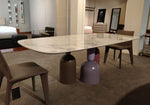 Tavolo fisso "Cup" By Bonaldo piano in ceramica bianca calacatta offerta Outlet