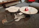 Tavolino "Myflower" By Naos in cristallo e vetroceramica Scontato Outlet