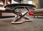 Tavolino "Myflower" By Naos in cristallo e vetroceramica Scontato Outlet