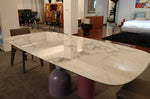 Tavolo fisso "Cup" By Bonaldo piano in ceramica bianca calacatta offerta Outlet
